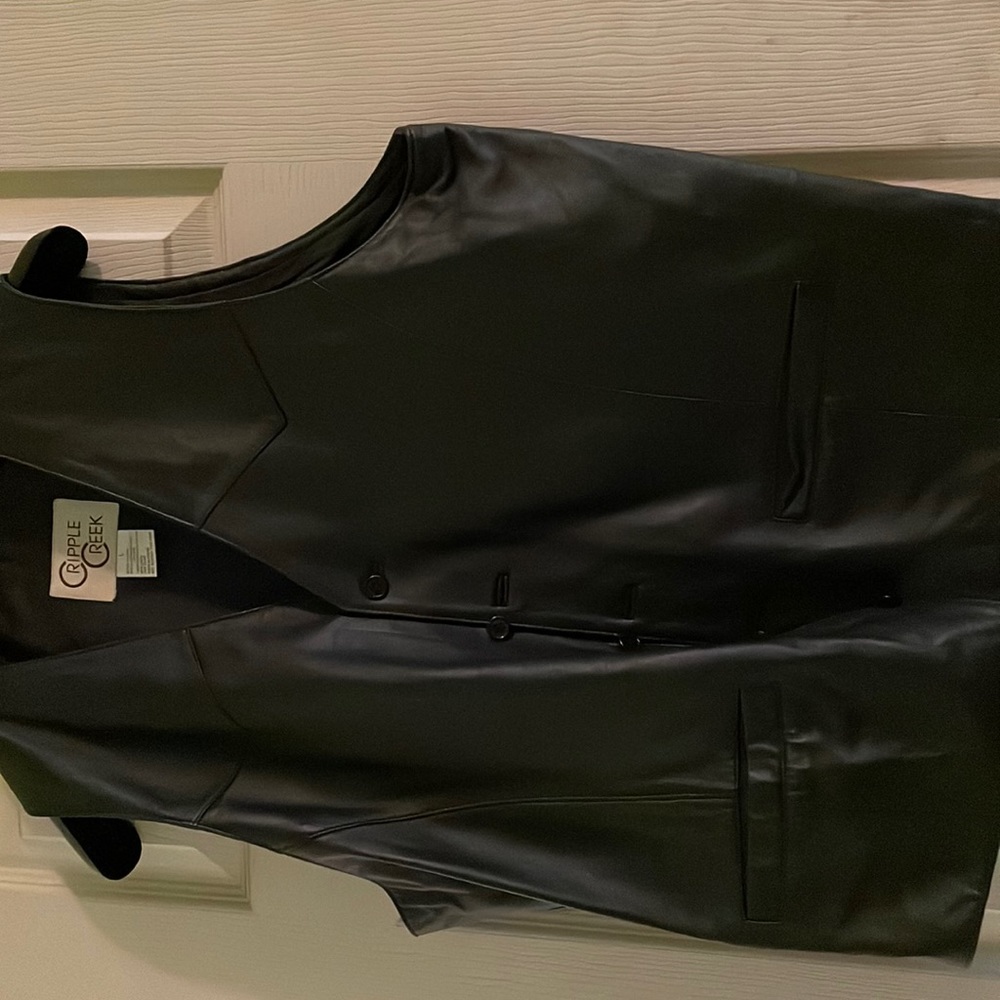 Mens Black Leather Vest